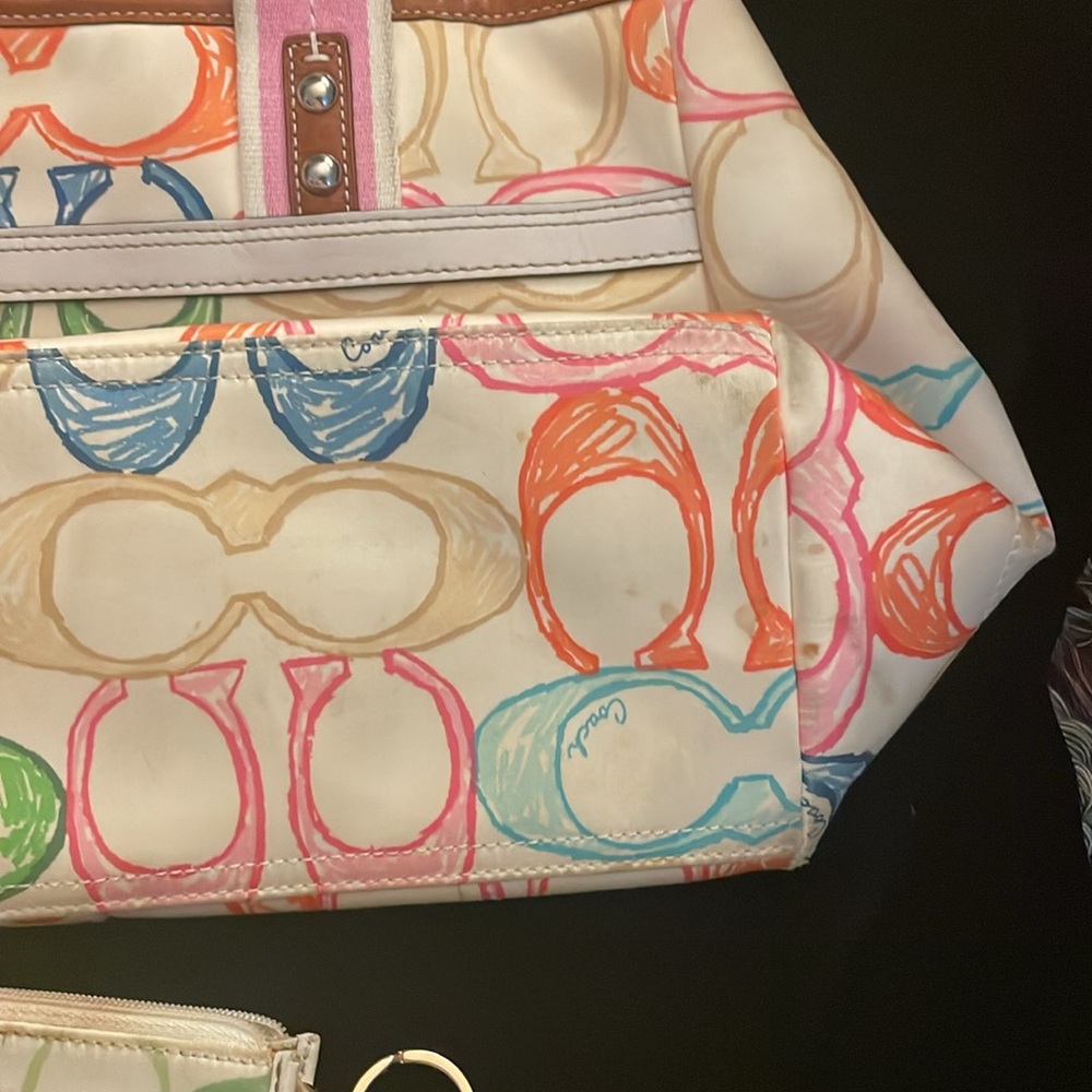 Coach Colorful  C Patterned Women's Tote Bag - Picture 16 of 17